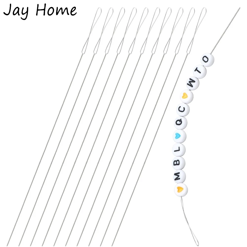 

10Pcs Large Eye Beading Needles 5 Inch Stainless Bead Needle Collapsible Embroidery Beading Needlfor Bracelet Necklace Making