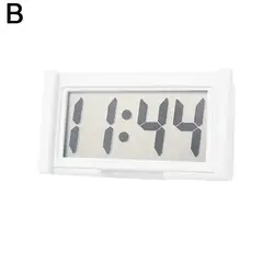 Digital Car Dashboard Clock - Sleek Self - Adhesive Display Accessory (WHITE)