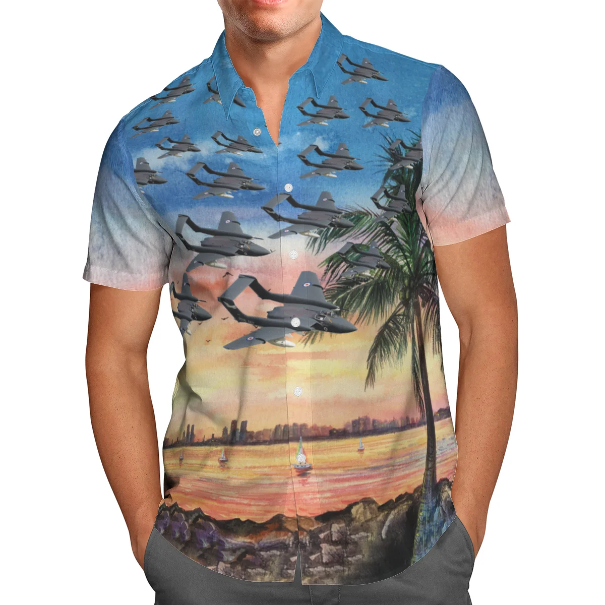 

Men Fashion Colorful Drones And Coconut Trees Hawaii Camisas 3D Printing Unisex Hipster Streetwear Short Shirt Clothes Tops-771