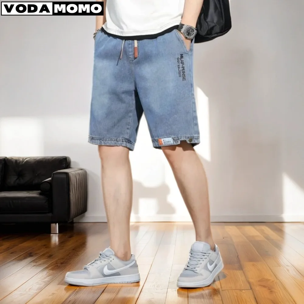 

y2k Mens Loose Baggy Denim Short Men Jeans Fashion Versatile Streetwear Hip Hop Long Capri Cargo Shorts Pocket Men's shorts