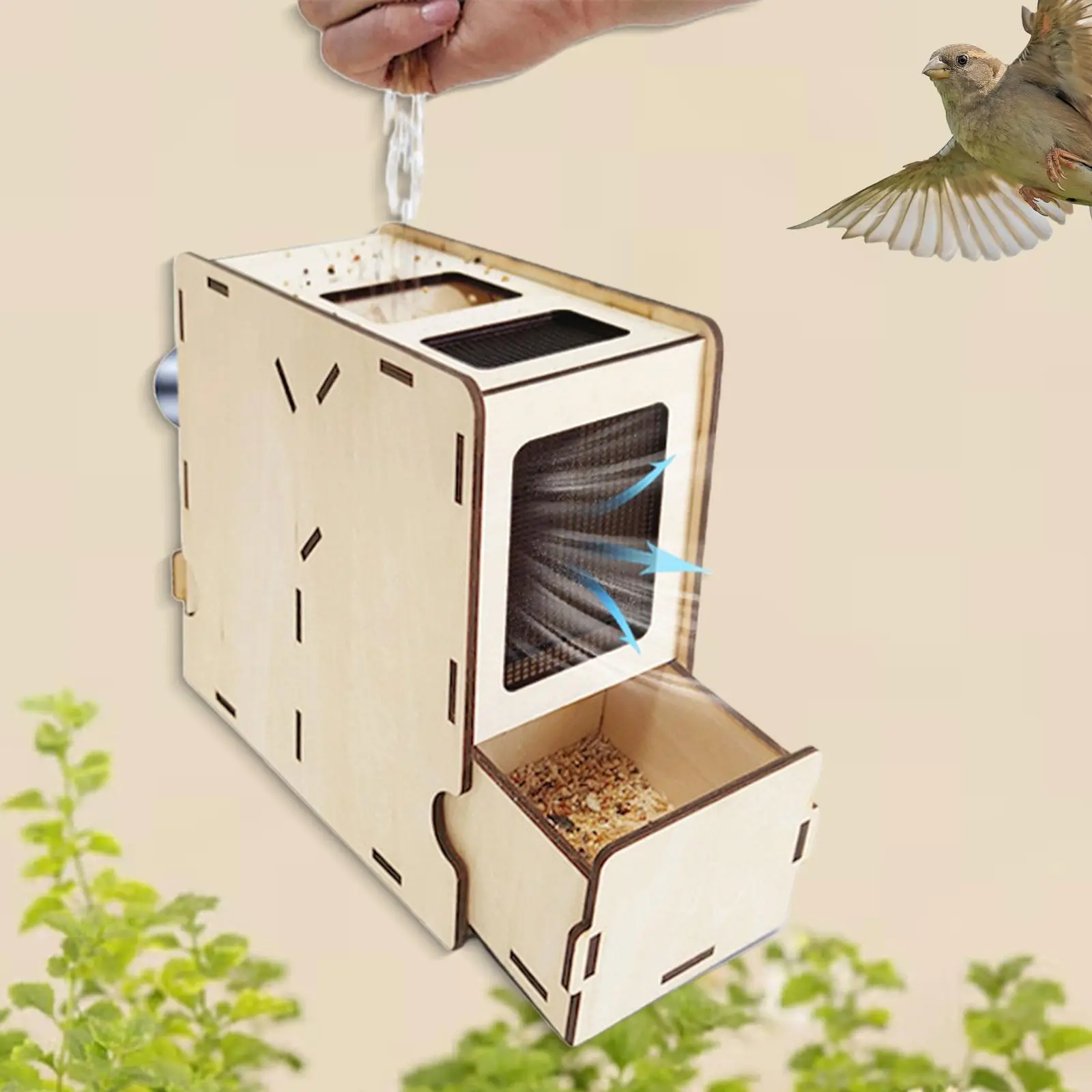 Grain Blown Shell Machine Grain Cleaning Thrower Manual Portable Splitter Wind Sheller Bird Food Blowing Machine for Shops