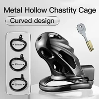 Cage de chasteté masculine en métal avec clés de verrouillage 1