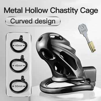 Cage de chasteté masculine en métal avec clés de verrouillage 1