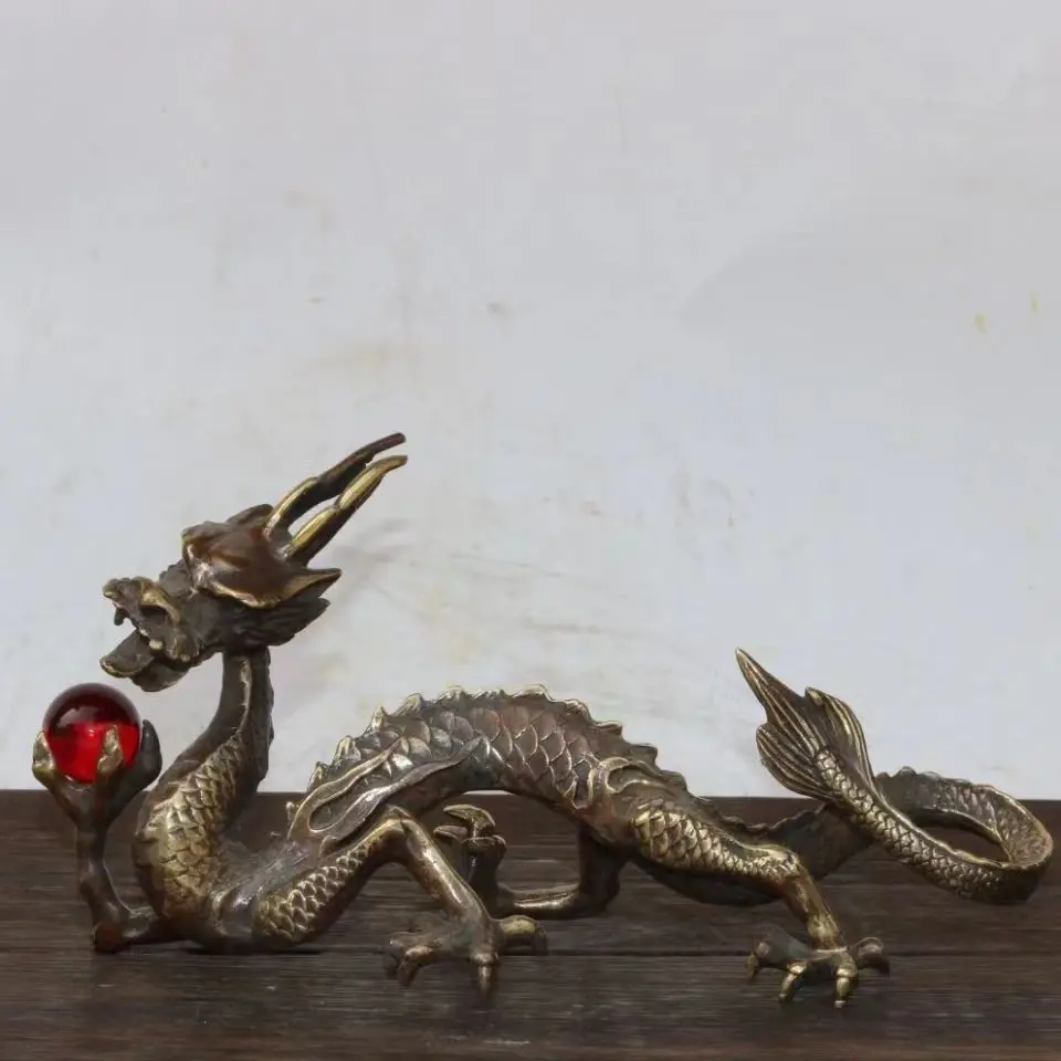 

Brass dragon ornaments zodiac dragon Green dragon fortune water absorption auspicious dragon Feng Shui dragon living room office