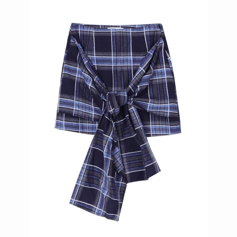 Deeptown-Mini jupe vintage à carreaux pour femmes, style preppy, jupes courtes Kawaii, streetwear décontracté, jupe trapèze irrégulière, mode coréenne
