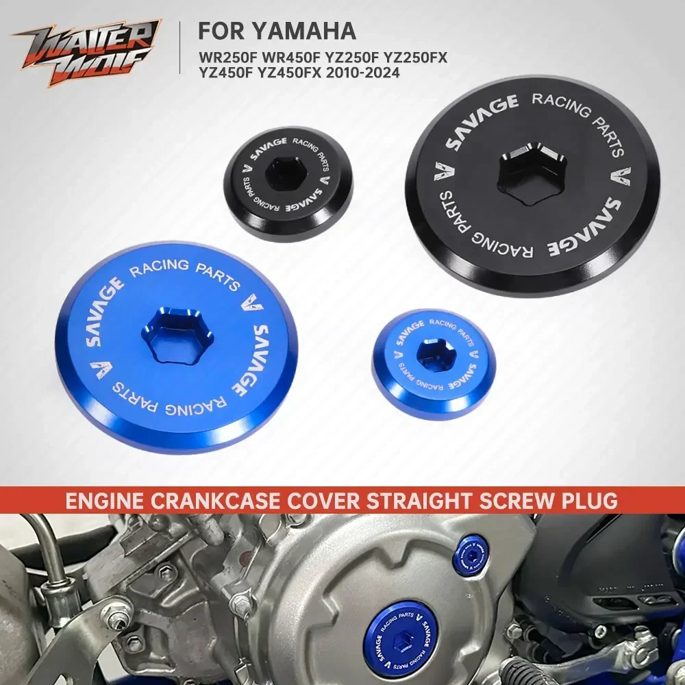 Motorcycle Engine Cover Engine Cover Protector Engine Guard Blue Enduro Engine Crankcase Screw Cap Plug for Yamaha WR250F WR450F YZ250F YZ450F 2010-