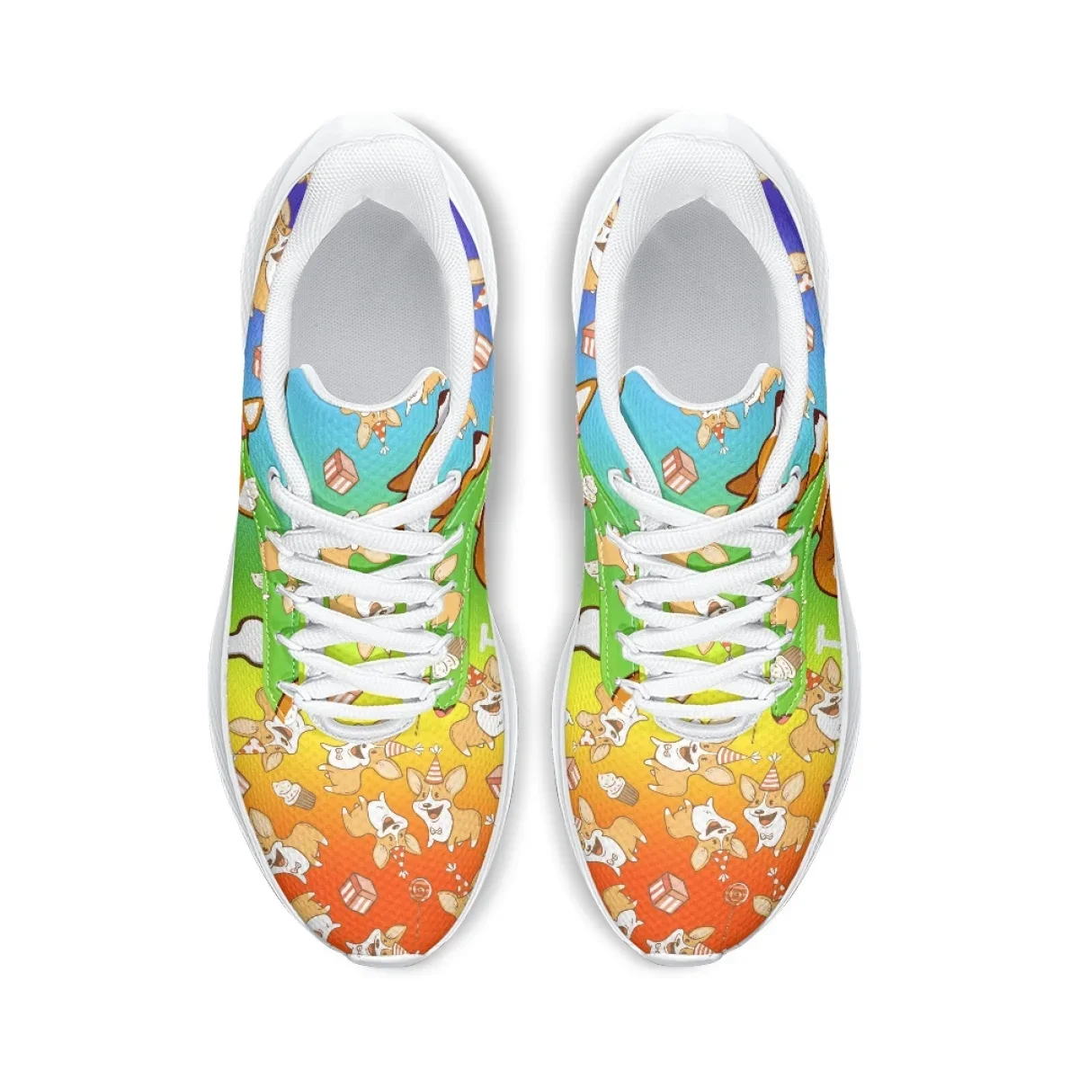 Summer Autumn New Casual Sneakers For Ladies Cartoon Corgi Print Outdoor Sports Running Shoes Comfort Soft Vulcanized Sole Shoes