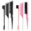 3Pcs Slick Back Hair Brush Set Bristle Hair Brush Brush Teasing Comb for Women Baby Kids Black Hair 1