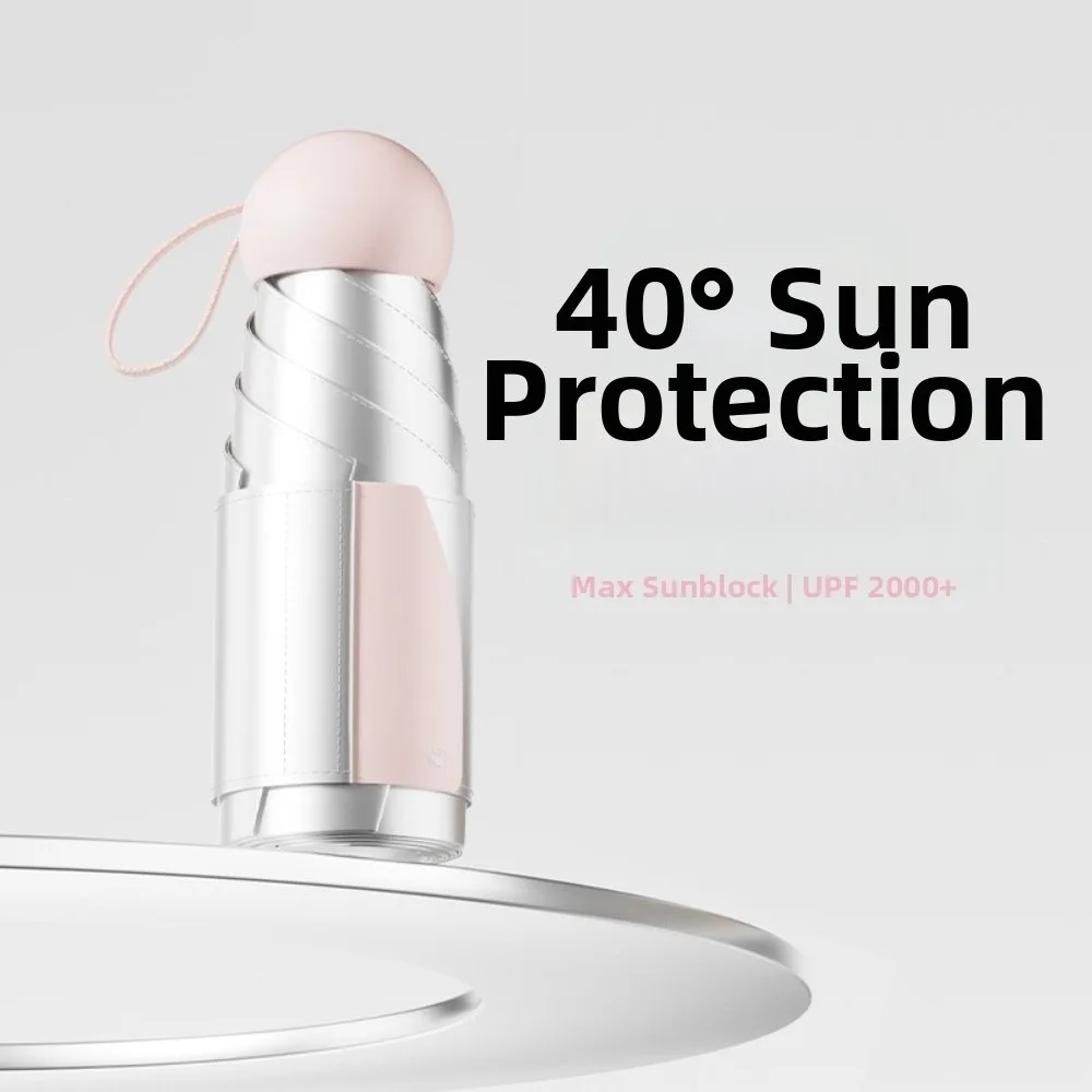 Titanium Silver UV Protection Sun and Rain Compact Folding Umbrella