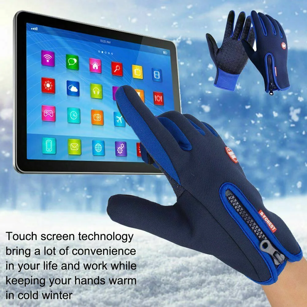 Gant Ski Homme Hiver Gants D'Hiver Homme Et Femme - Chaud, Étanche, Écran Tactile, Coupe- Vent, Antidérapant - Idéal Pour Cyclisme, Course à Pied, Vélo, Exercice, Sport, Running, Ski, Moto Sous Gant