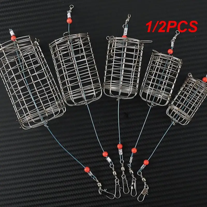 

1/2 шт., Металлическая Цилиндрическая рыболовная клетка для ловли карпа