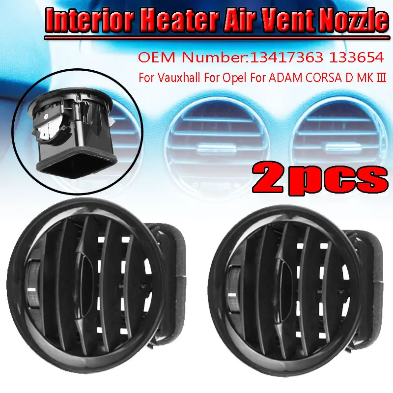 

2PCS Car Interior Heater A/C Air Vent Cover Outlet Grille For Vauxhall Opel ADAM/CORSA D MK3 Air Conditioning Vents Trim Covers