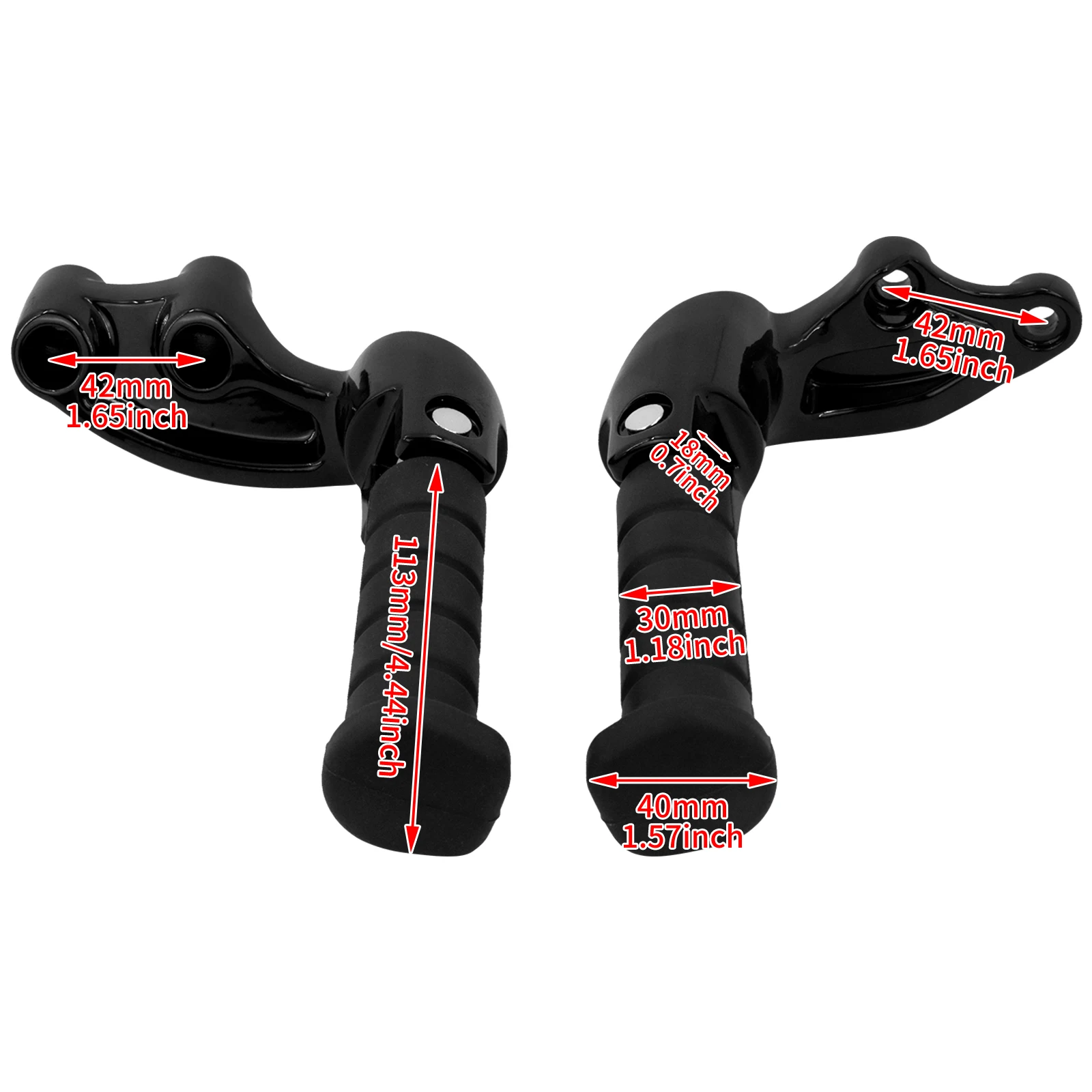 Motorcycle Rear Footrest Passenger Foot Pegs Mounting Bracket Black 2x For Indian Scout Bobber-Scout Sixty -
