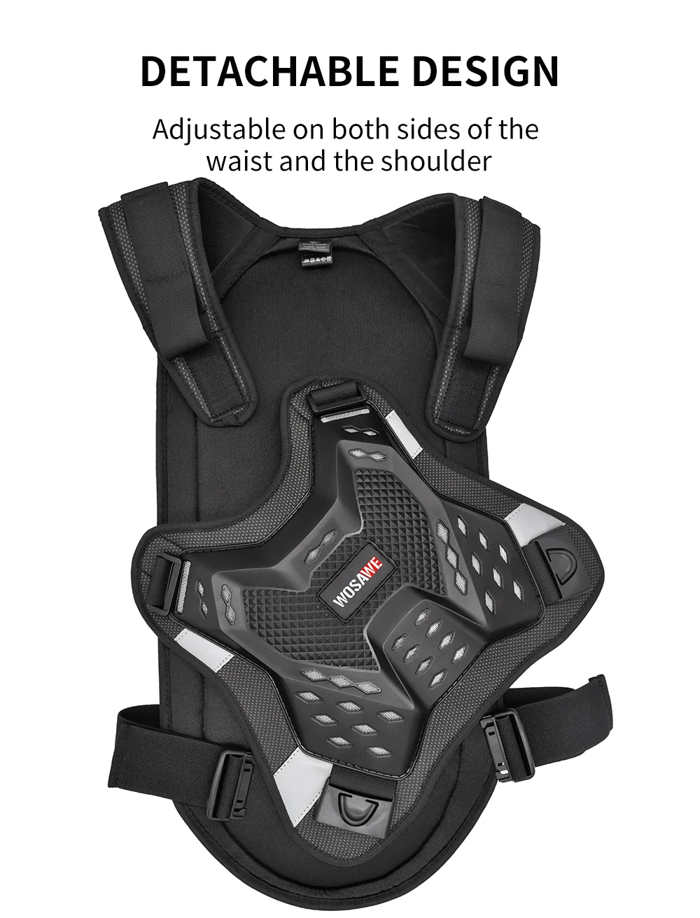 WOSAWE Motorcycle Armor Motorcycle Body Armor Body Protector Motorcycle Armor Vest Motorcycle Jackets Adult Motorcycle Armor Snowboard Spine Chest Body Protection MTB Motocross Racing Protective Vest Jackets Back Protector