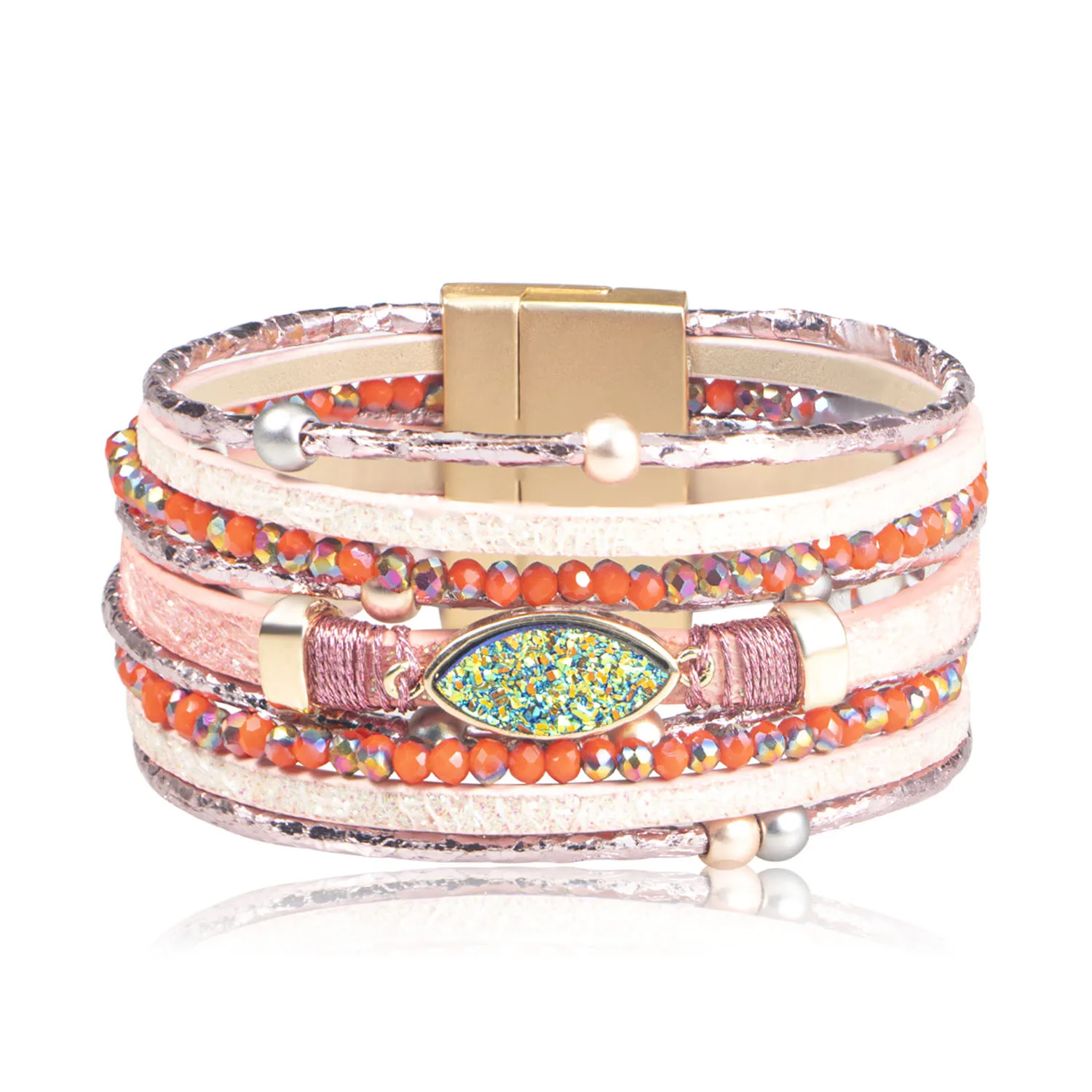 PU Leather Magnetic Bracelet for Ladies