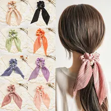 

Candy Color Women Hair Scrunchie Bows Ponytail Holder Hairband Bow Knot Scrunchy Girls Hair Ties Hair Accessories Christmas