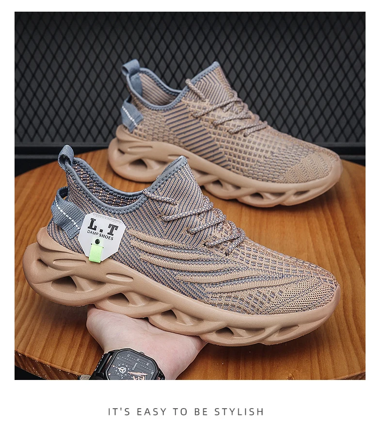 Fujeak Lightweight Breathable Running Shoes Casual Big Size Sneakers Comfortable Outdoor Tide Shoes Non-slip Men's Socks Shoes