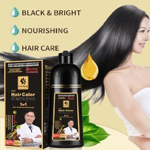  500ml Hair Shampoo Natural Fast Dye Plant Essence Hair Coloring Cream Cover Dye Nourishing Shampoo Improve Frizz Black Hair Care 