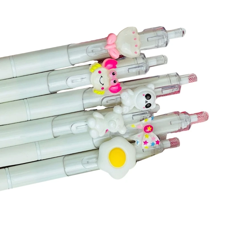 

6PCS Retractable Gel Pen Ergonomic Grip Gel Pen Refillable Writing Pen Dropship