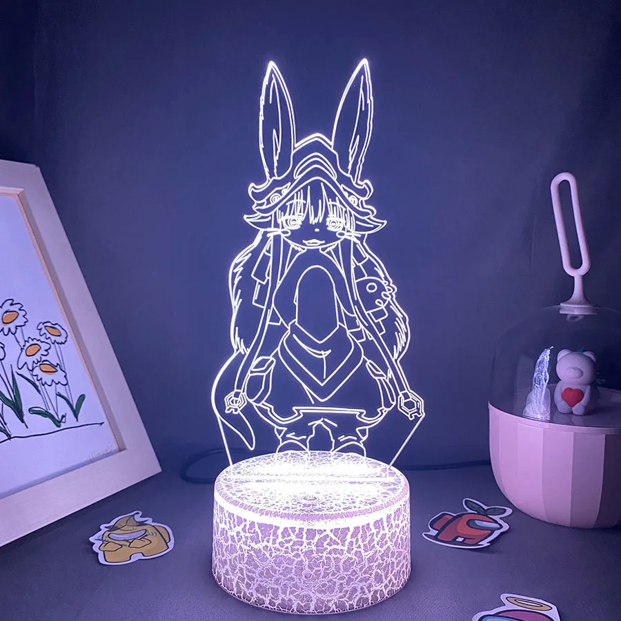 Anime Made in Abyss Nanachi 3D LED Neon Night Lights Kawaii Birthday Gift for Friend Otaku Bedroom Decor Nanachi Manga Lava Lamp