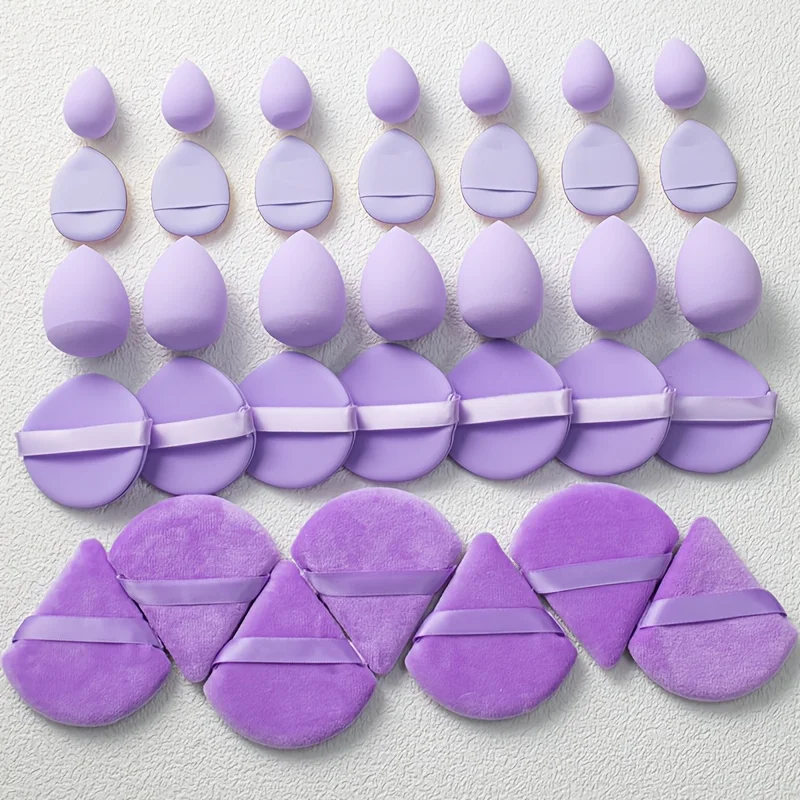 35Pcs Pro Sponge Set-Hydrophilic Latex-Free Blenders for Foundation/Concealer/Contour | Pore-Blurring Travel Kit All Skin Types