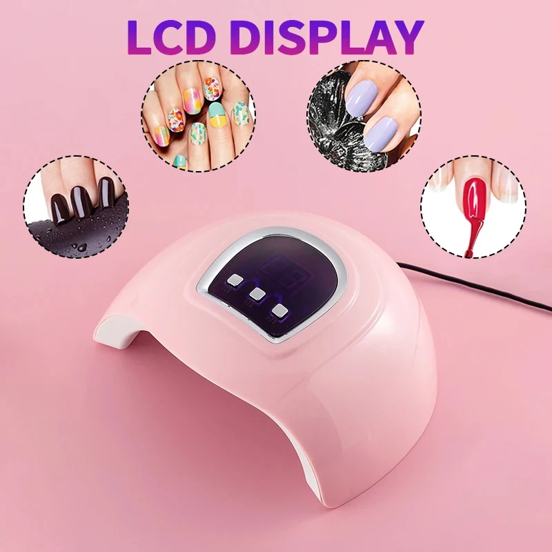 네일 건조기 LED UV 네일 램프 감지 매니큐어 페디큐어 살롱 도구 모든 젤..