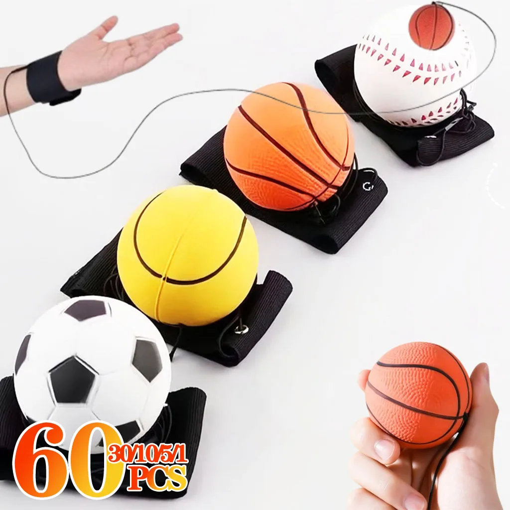 Elastic Hand Swing Ball Wrist Strap PU Elastic Ball Outdoor Exercise Fitness Hand Swing Children's Rope Toy