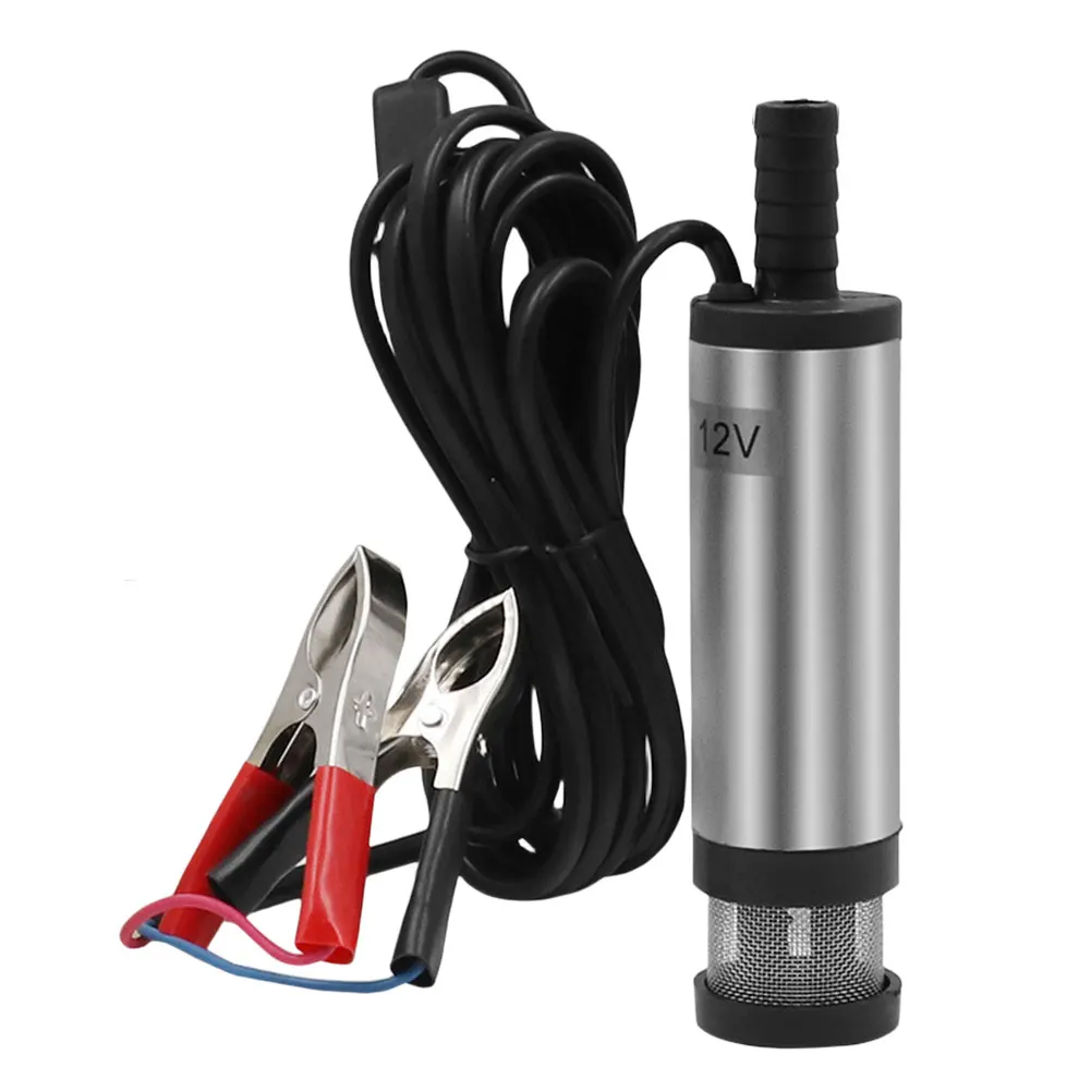 DC 12V Diesel Pump Stainless Steel Submersible Pump with Clip Mini Water Extractor Electric DC Fuel Pump for Car Motorbike Boat