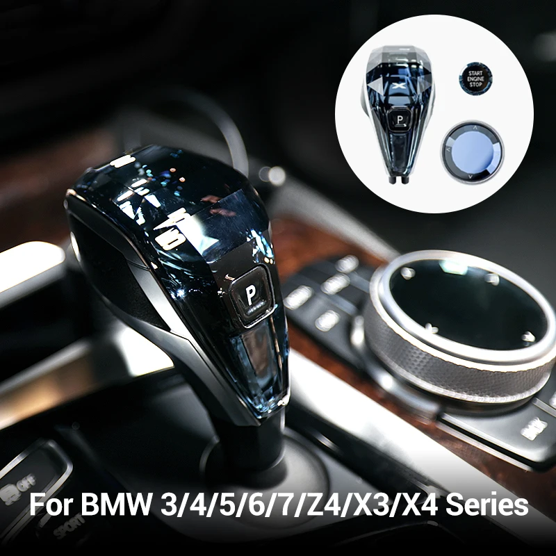 크리스탈 기어 노브 시프트 볼륨 버튼, Fuzik k9 글래스, BMW 3, 4, 5, 6, 7, Z4, X3, X4 시리즈용, G20, G28, G22, G23, G30, G38, 3 피스