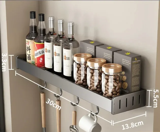מדף מארגן תבלינים למטבח תלוי על הקיר מדף אחסון למטבח תלוי עם תלייה למטבח