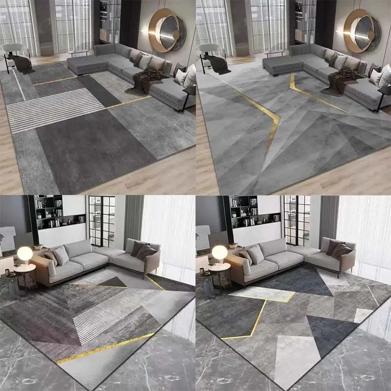 Gray Simple Bedroom Floor Mat Decoration Home Living Room Floor Mat