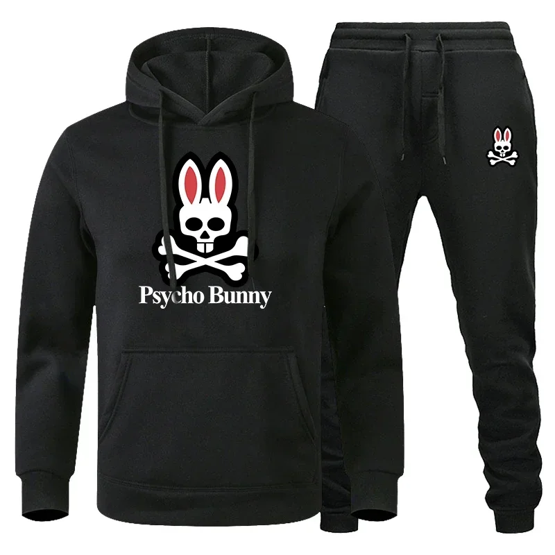 Men's hooded sweatshirt + casual pants two-piece high-quality spring and autumn fashion jogging basketball fitness suit