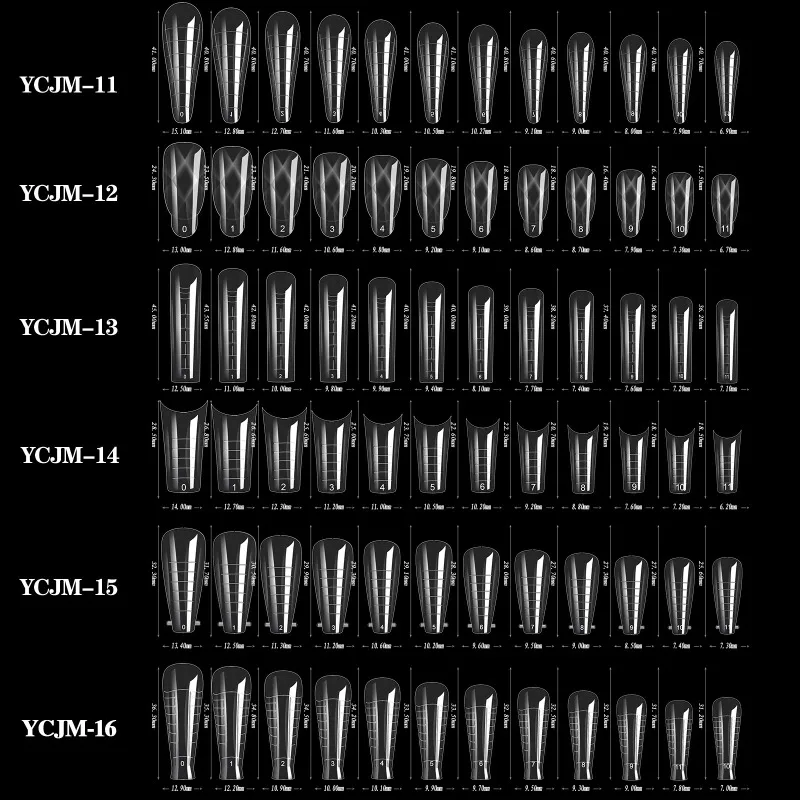 60개/1봉 풀커버 네일 듀얼 폼 폴리 익스텐션 젤 네일 폼 빌더 젤용 재사용 가능 16 사이즈 네일 연장 몰드