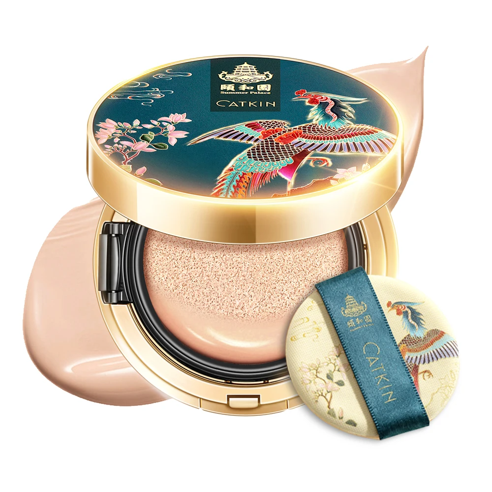 Cushion Foundation Catkin Phoenix Cushion Foundation Full Coverage Sheer Satin Finish Refill Included Light Beige