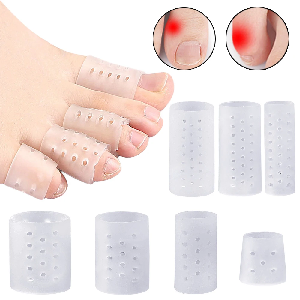 10 Pcs/lot Toe Protector Thumb Care Silicone Soft Breathable Foot Corns Blisters Toe Cap Cover Finger Protection Relief Pains