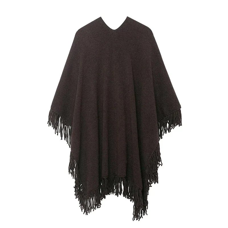 Frauen Quasten Patchwork Schal Mantel Mantel Elegante Stricken V-ausschnitt Unregelmäßige Kurze Jacke 2026 Frühling Chic Street Lady Oberbekleidung – Detail 2