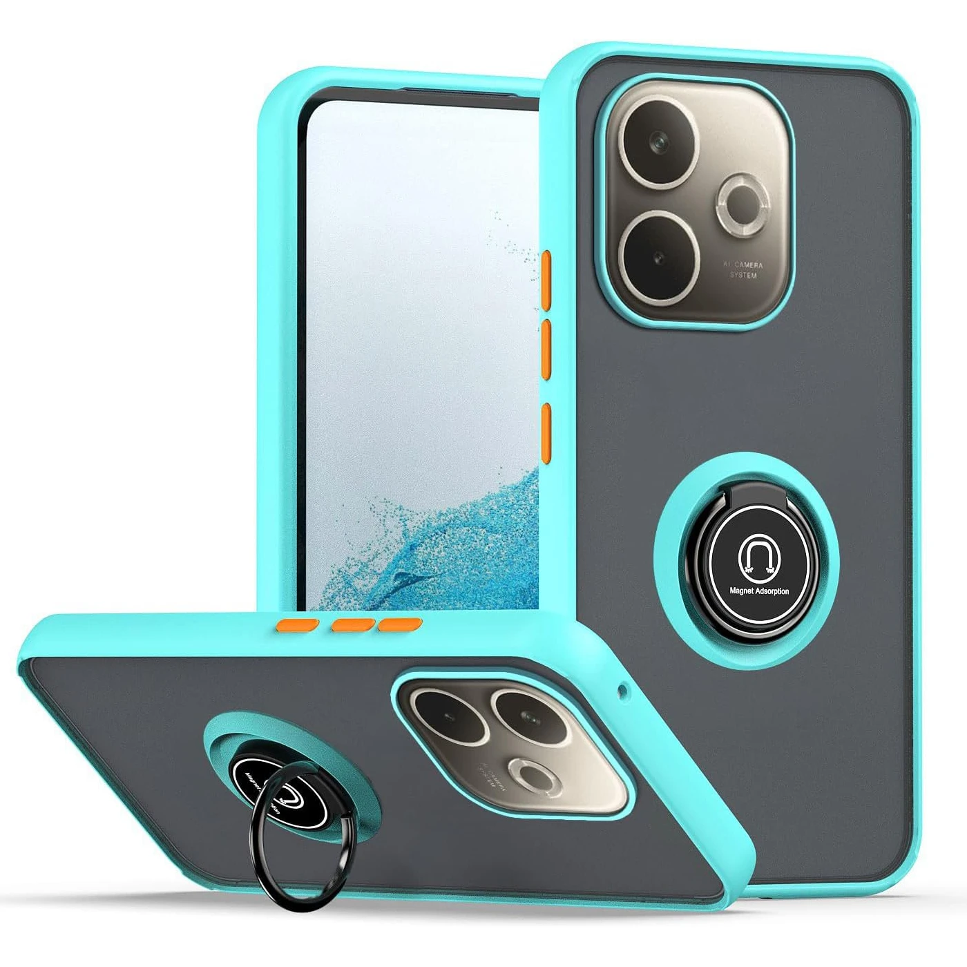 Armor Matte Shockproof Protective Case with Magnetic Ring Stand Holder