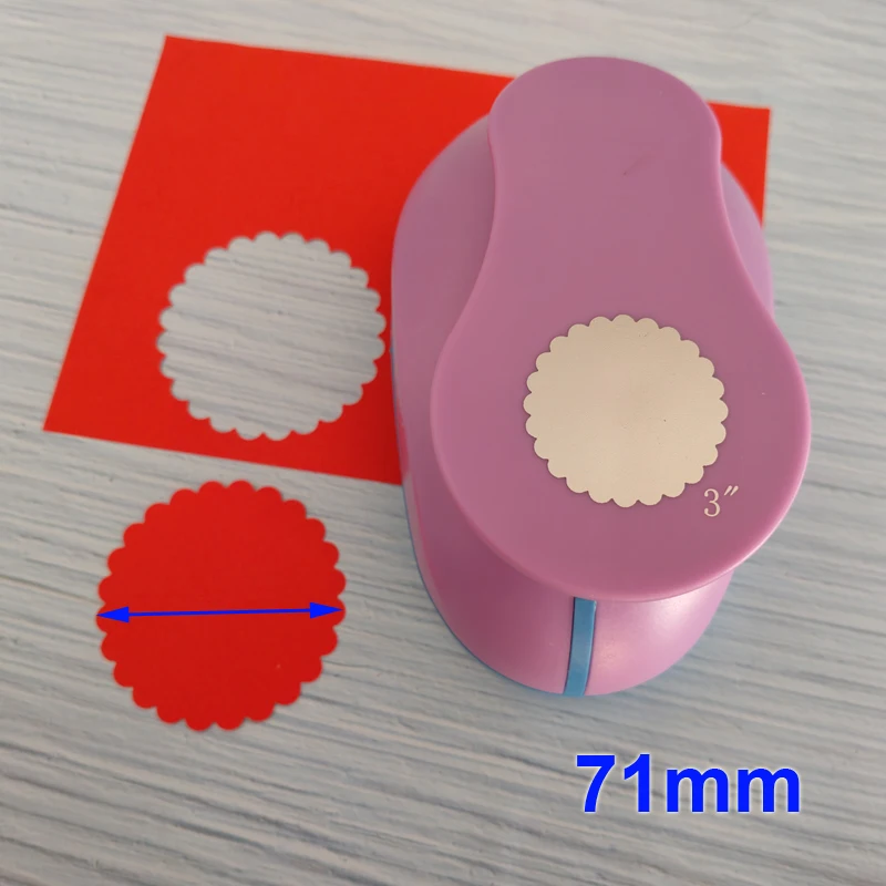 1pc 3" 2" 1.5" 1" Wave Circle Craft Punch Round Hole Paper Cutter Scrapbooking School Puncher EVA Greeting Card DIY Making Cut