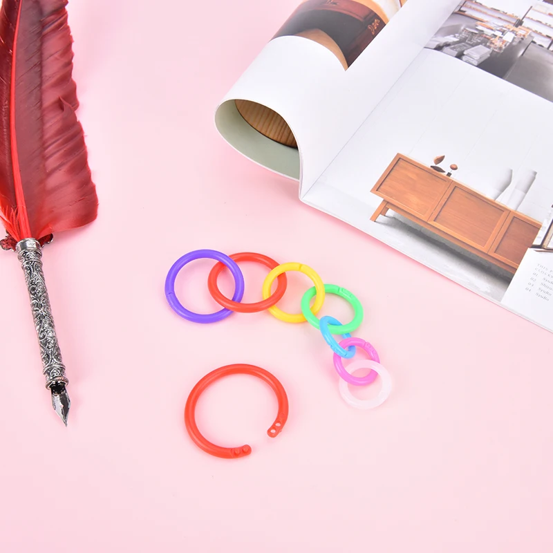 plastic Ring Binder 15-39mm DIY Albums Loose-leaf Book Hoops Opening Office Binding Photo Album Supplies 25Pcs/set