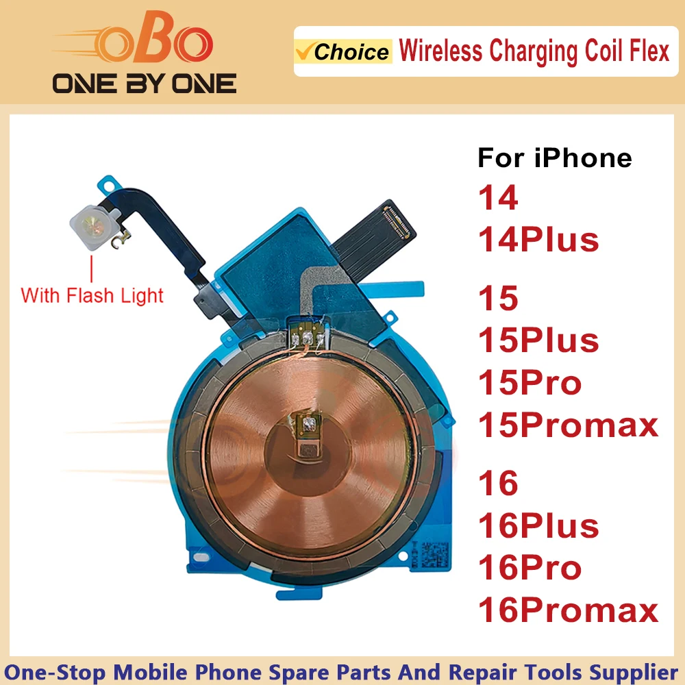 Universal Wireless Charging Coil Sticker with Flashlight and Flex Cable - Enhanced Charger Repair Accessory