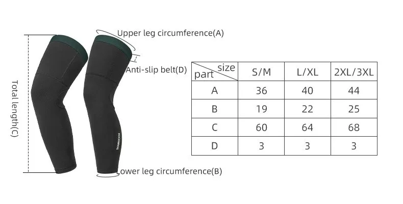 Description Picture 3 of itemROCKBROS Cycling Leg Sleeves Warm Fleece Legwarmers Bicycle Riding Leggings Autumn Winter Windproof Sports Leg Covers