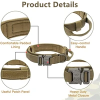 Durable Tactical Dog Collar and Leash Adjustable Military Pet Collar Leash Medium Large Dog German Shepherd Training Accessories 6