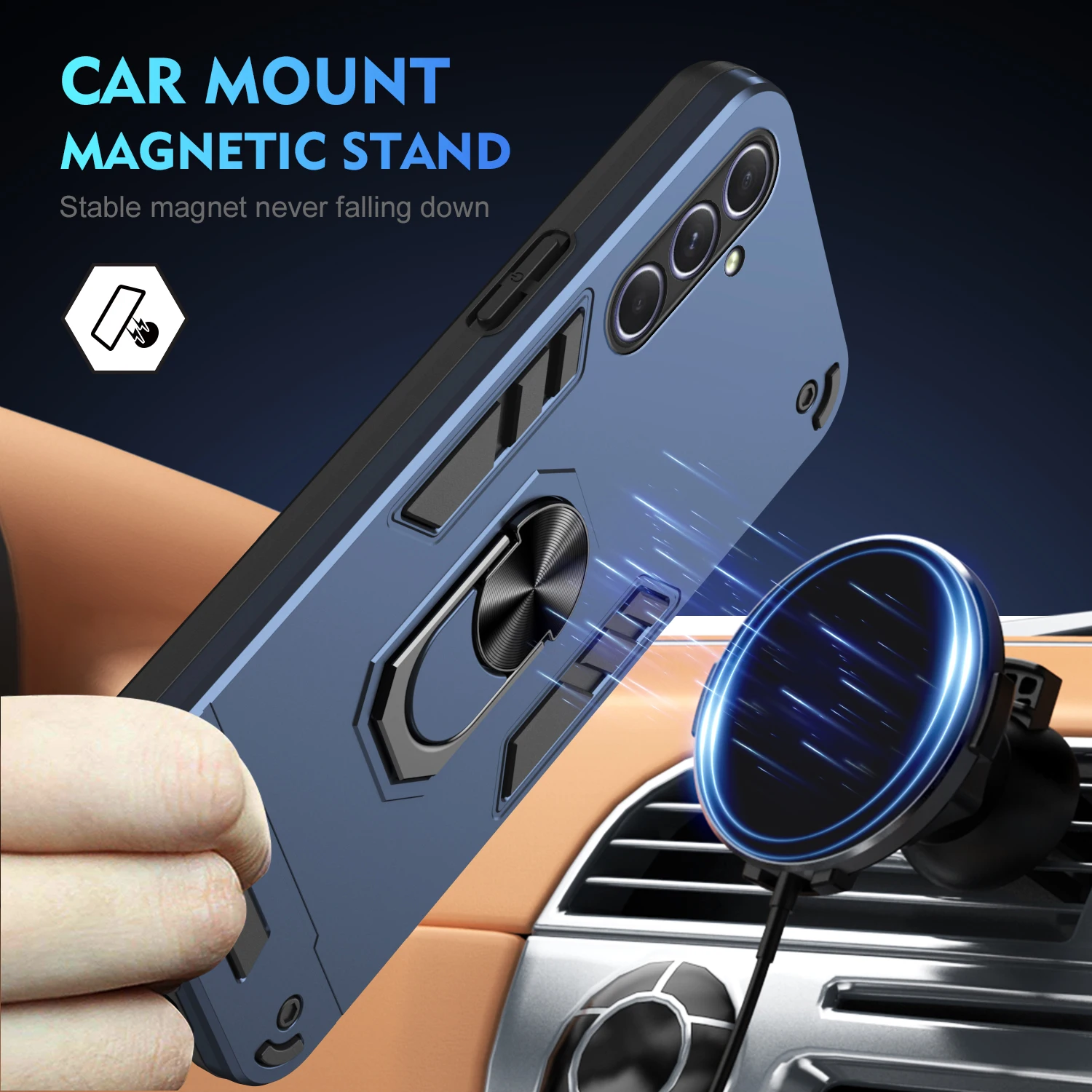 Magnetic Kickstand Hybrid Armor Shockproof Phone Case