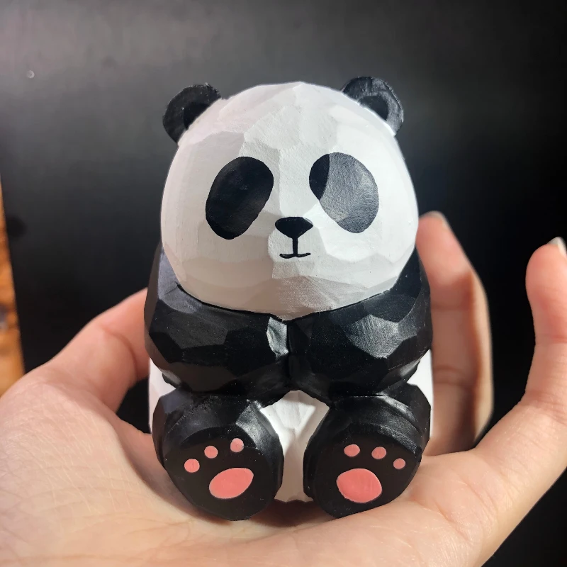 

Wood carving giant panda decoration pure hand carving home decoration accessories statues for decoration home decor
