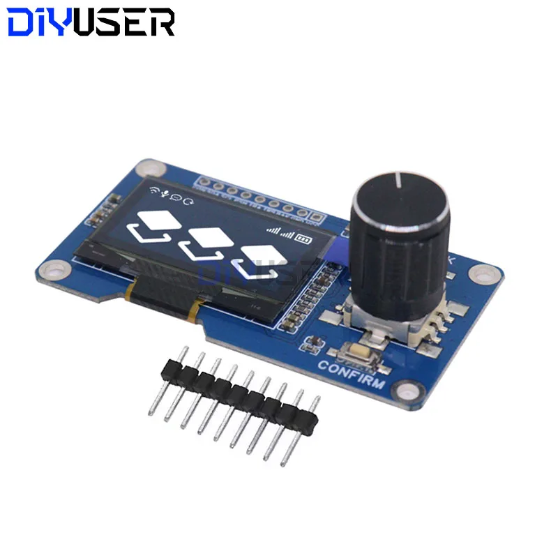 DIYUSER 1.3-inch OLED Display Module (White/Blue) EC11 Rotary Encoder Button IIC Interface LCD Screen for Arduino Projects