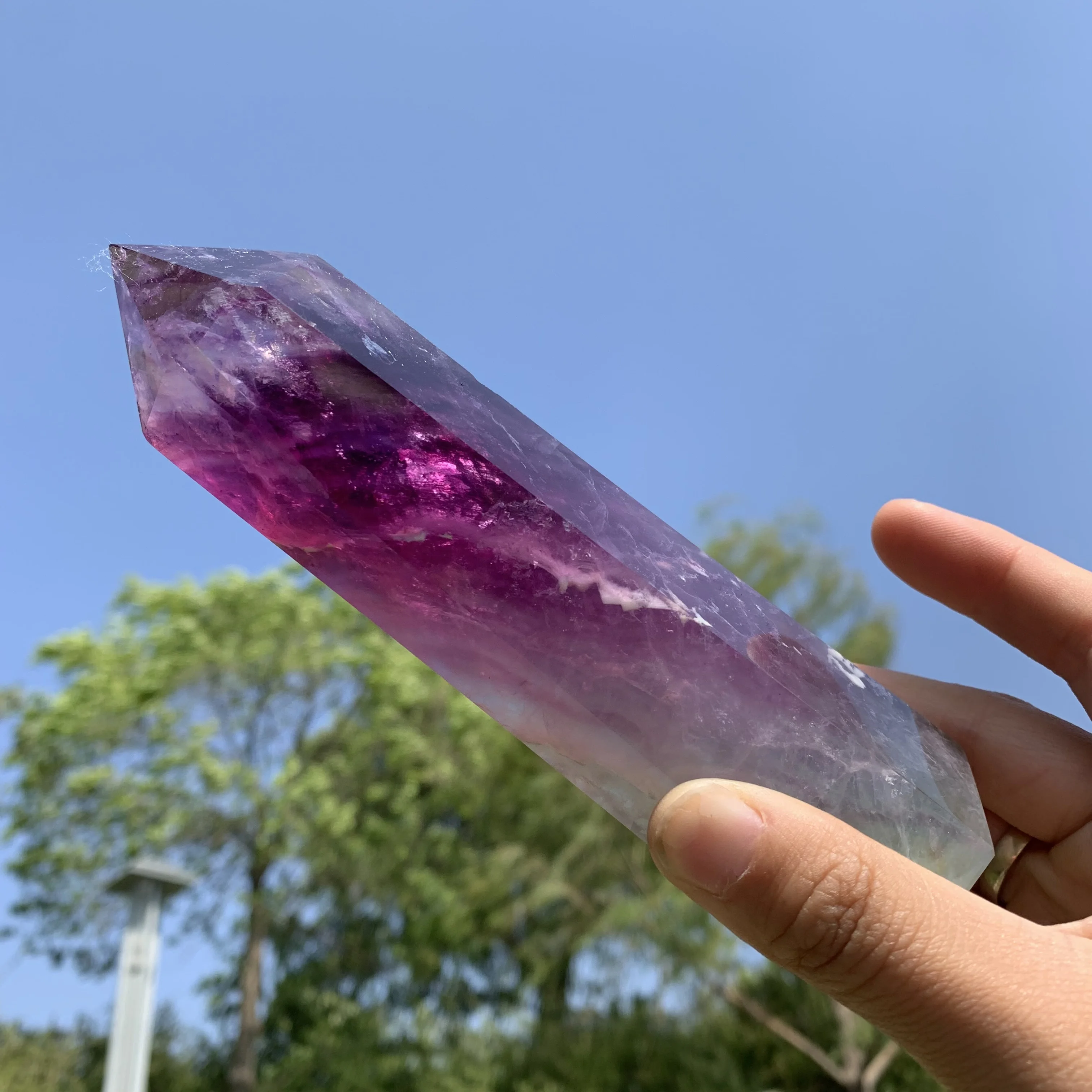 

1kg Natural Watermelon Fluorite Tower Crystal single Terminated Point Rock Crystal Reiki Healing Stone Snowflake Obsidian Wand