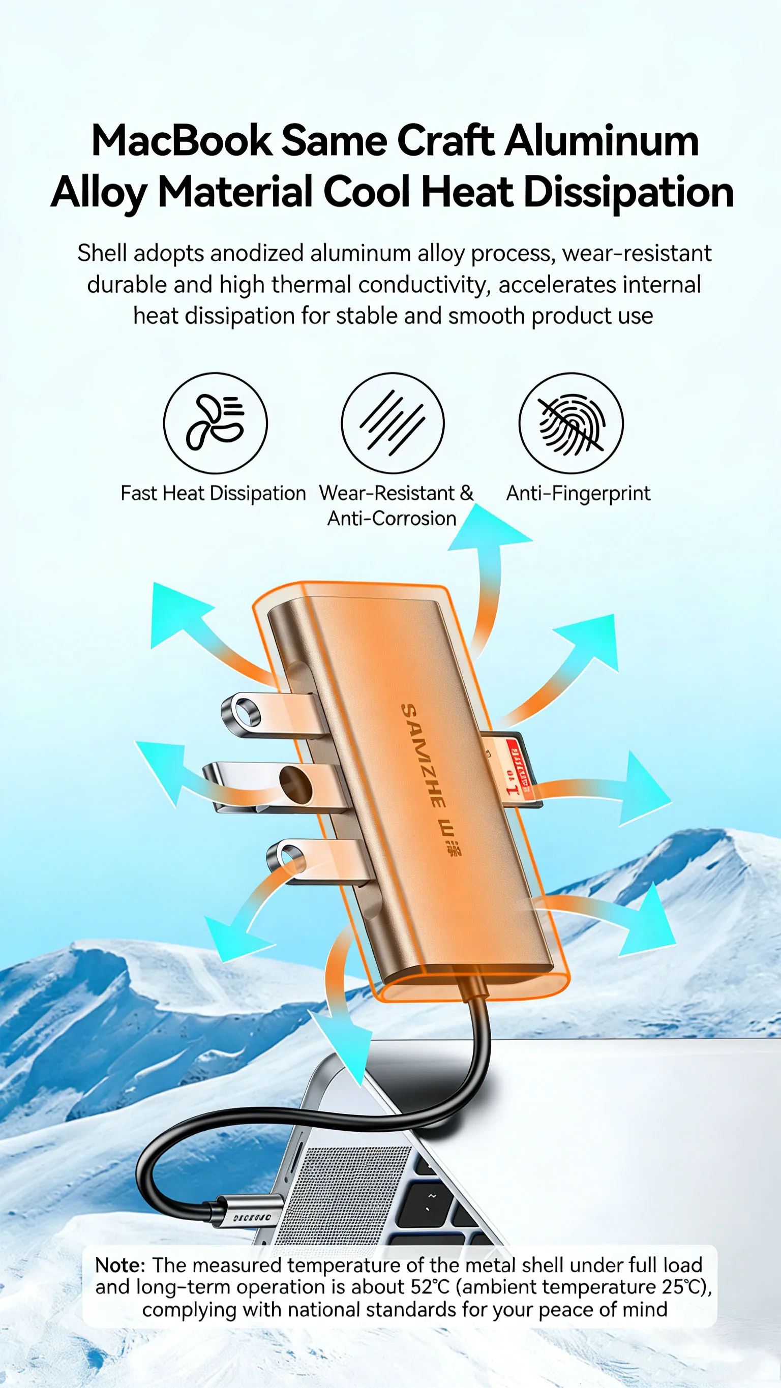 SAMZHE 10-in-1 USB-HUB Typ-C zu 4K60Hz HDMI 5Gbps USB C&A 1000Mbps RJ45 PD100W SD&TF für Laptop-Zubehör MacBook Pro Dell HP – Detail 15