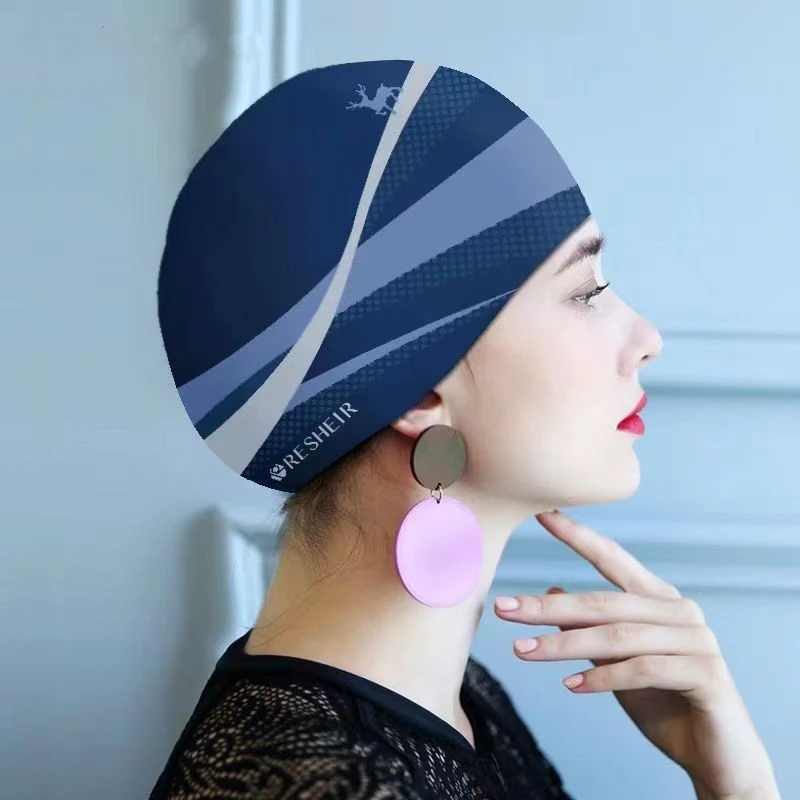 Fashion Silicone Swimming Cap for Women Comfortable Waterproof Swim Cap Adults Bath Cap