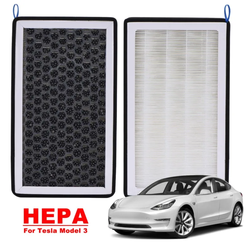 

Hepa Carbon Air Filter Activated Air Conditioner Element Replacement Auto Filtration Purifier External Composite For Tesla3/Y