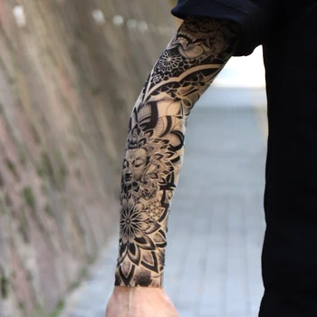 1 unidad de mangas ultrafinas sin costuras para tatuajes, para hombres y mujeres, para viajes, ciclismo, elásticas, resistentes a los arañazos, con protección solar. 1